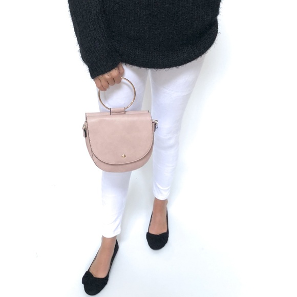 Round Handle Purse Satchel Cross Body New Pink - Picture 2 of 7